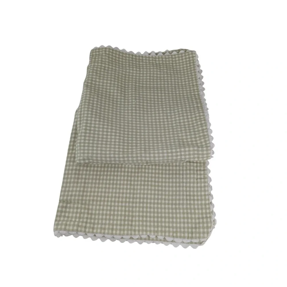 Waverly‎ Pillow Sham STANDARD Green Gingham Checks Reversible Bric A Brac SINGLE